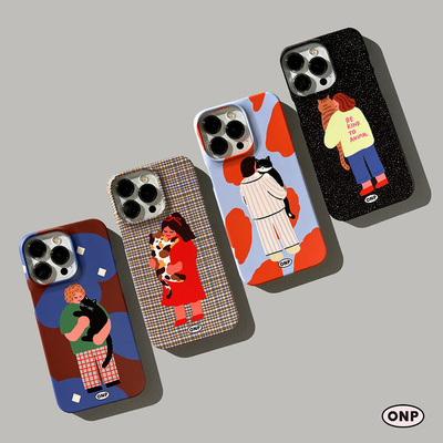 韩国代购ONP花式抱猫菲林手机壳