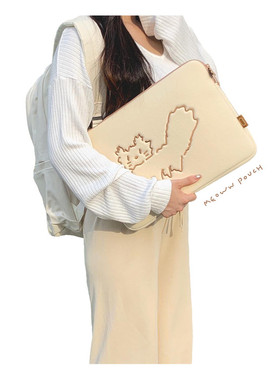 韩国正品代购 hookka 炸毛小猫电脑包 iPad笔记本柔软内胆保护包