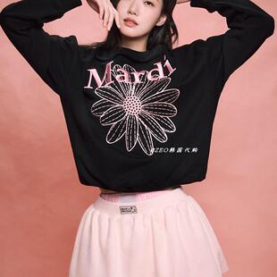ZEO 韩国代购 Mardi Mercredi 金高银同款花瓣重工刺绣休闲卫衣