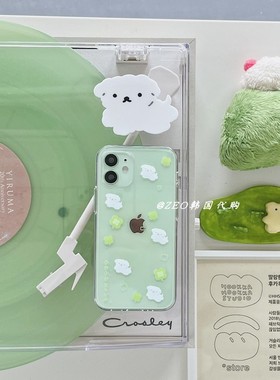 韩国代购 hookka 可爱卡通印花透明手机壳 苹果iPhone三星保护壳