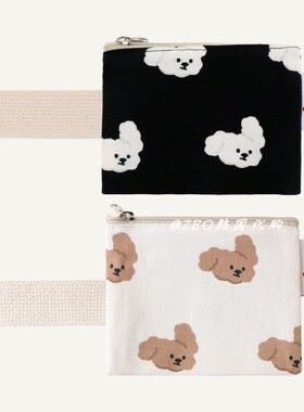 韩国代购 chipi 官网正品 卡通狗狗印花腕带迷你卡包 收纳小钱包