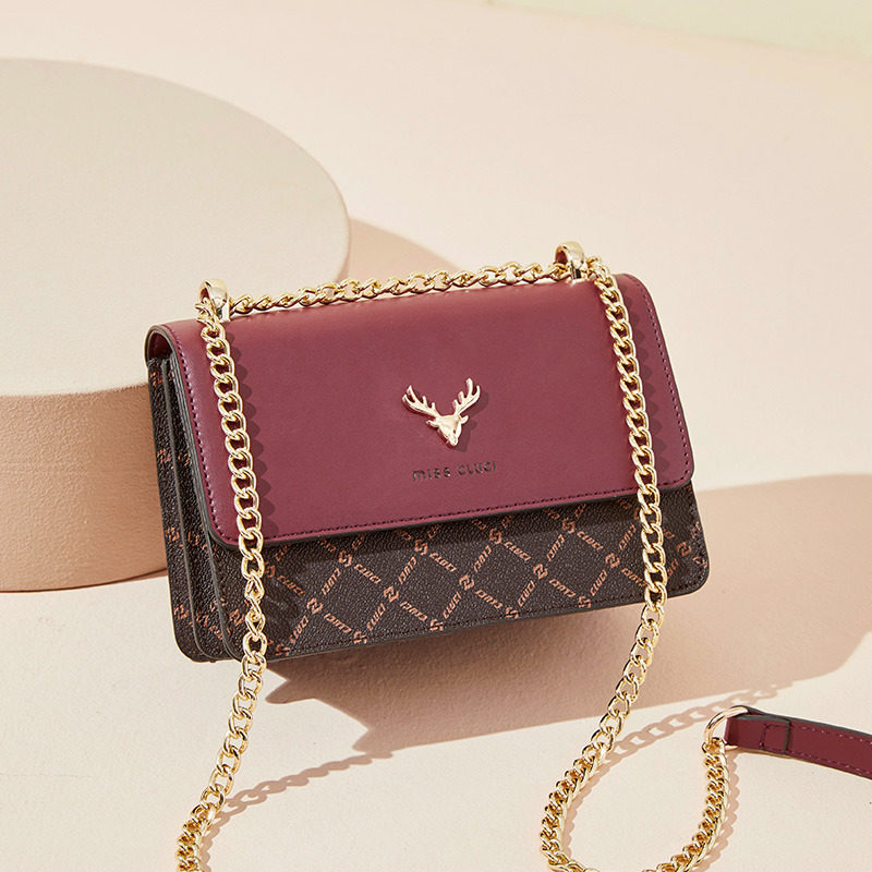 CLUCI包包2020新款潮时尚小ck女包单肩斜挎包女百搭ins链条小方包