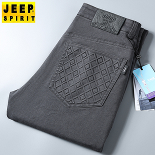 长裤 直筒宽松中年百搭高档男士 子 黑男灰色春夏薄款 JEEP吉普休闲裤