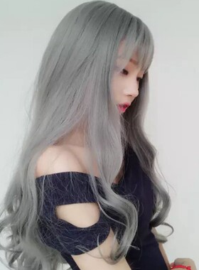 原宿风奶奶灰动漫修脸整顶假发