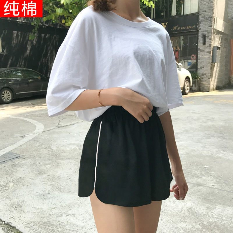 纯棉短裤女夏新款休闲宽松高腰学生百搭时尚韩版运动阔腿显瘦热裤在类目 女装/女士精品, 裤子, 休闲裤中 - 来自Buy2taobao.com提供专业的淘宝代购服务