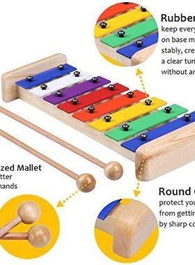 出口英国澳洲儿童早教益智小木琴八音琴手敲琴发声婴幼儿1-6岁