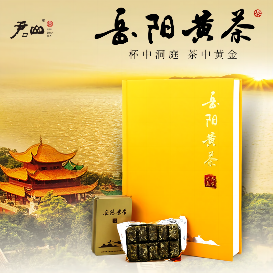 君山牌岳阳黄茶共赢天下特级紧压茶200g茶叶礼盒湖南特产越存越香