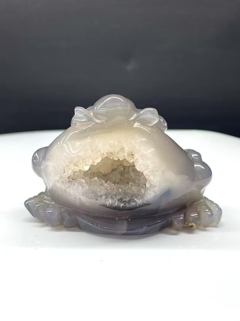 天然水晶原石打磨工艺品家居灵性摆件金曜石雕刻奇石金蟾摆件玛瑙