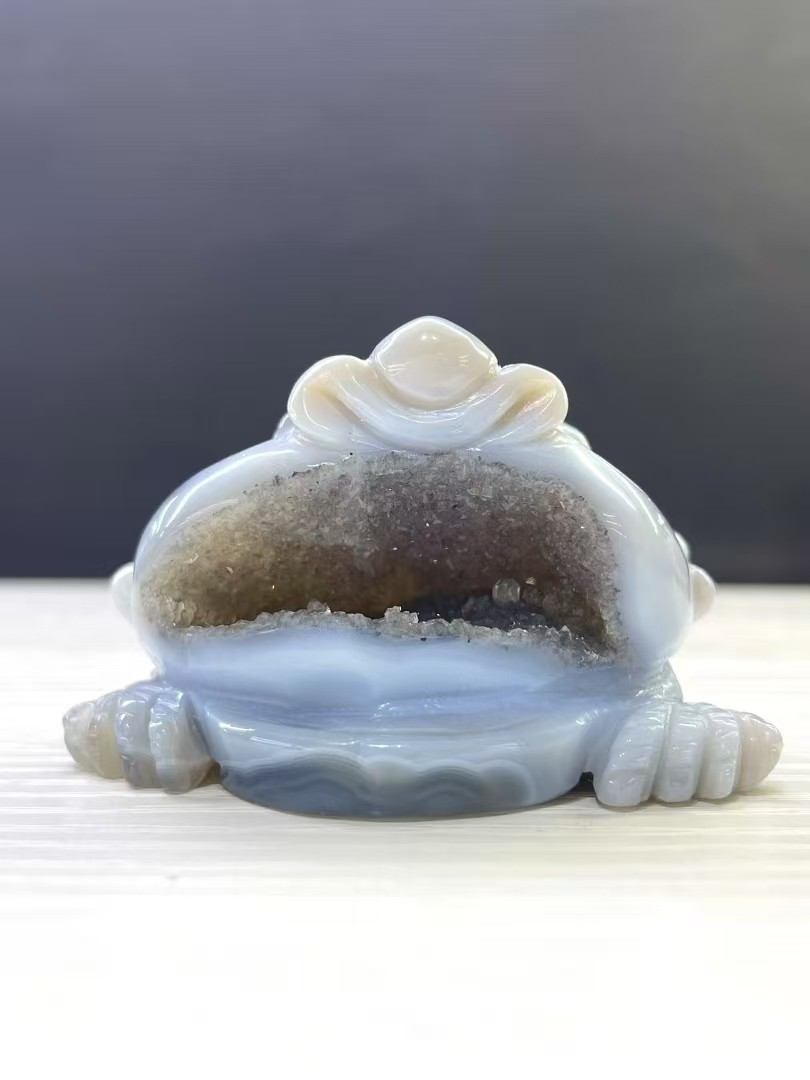 天然水晶原石打磨工艺品家居装饰摆件绿幽灵金蟾摆件生日礼物