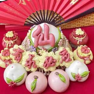 三月三九月九上供花饽饽山东仙佛道家春节礼盒寿桃馒头