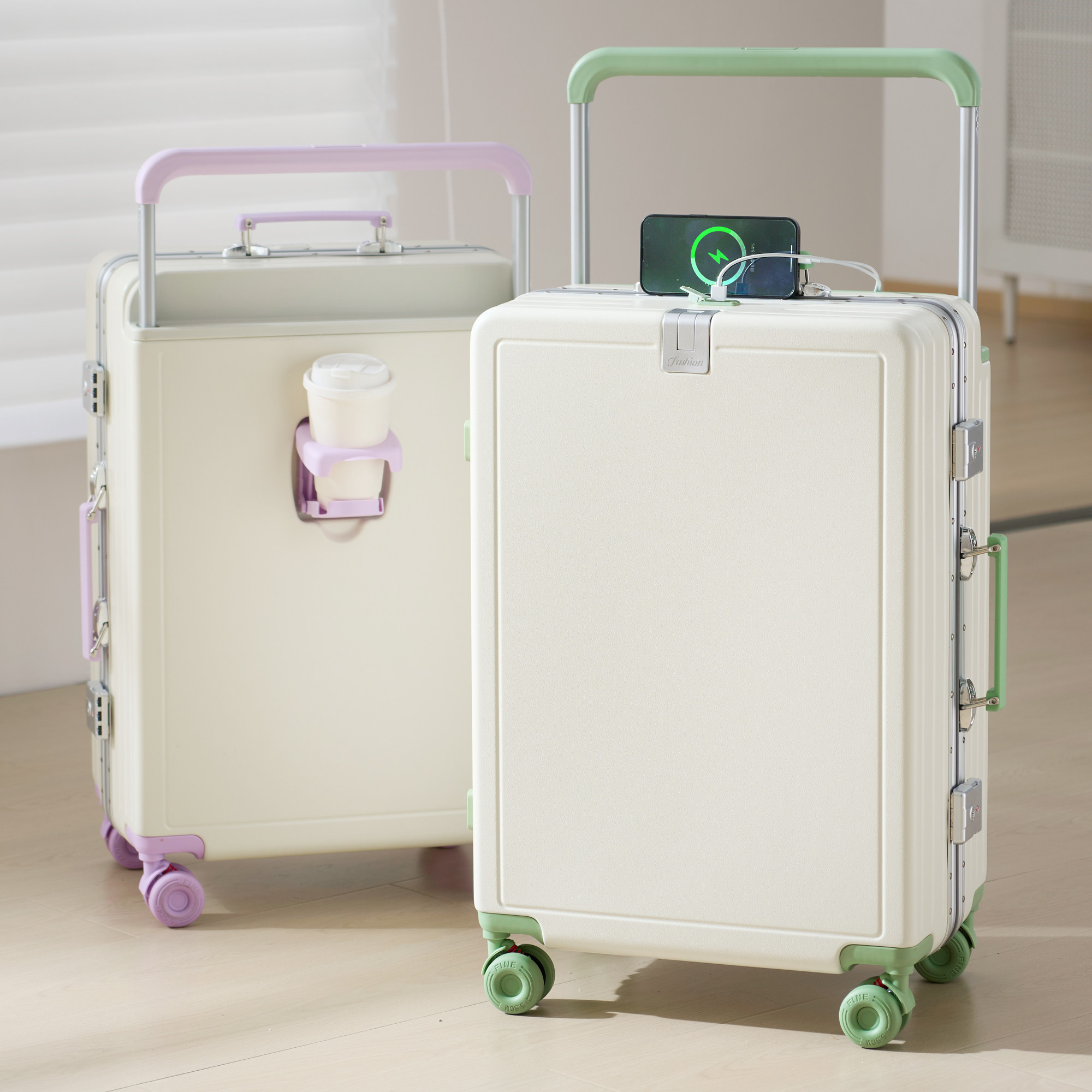 铝框行李箱宽拉杆20寸女多功能新款旅行密码登机皮箱大容量26寸男