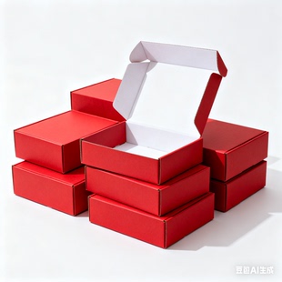 彩色飞机盒子纸箱包装服装物流专用打包红色黑色粉色定制漂亮礼盒