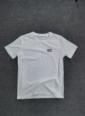 2026新款短袖圆领针织春夏季T恤女打底衫纽扣条纹洋气宽松上衣白