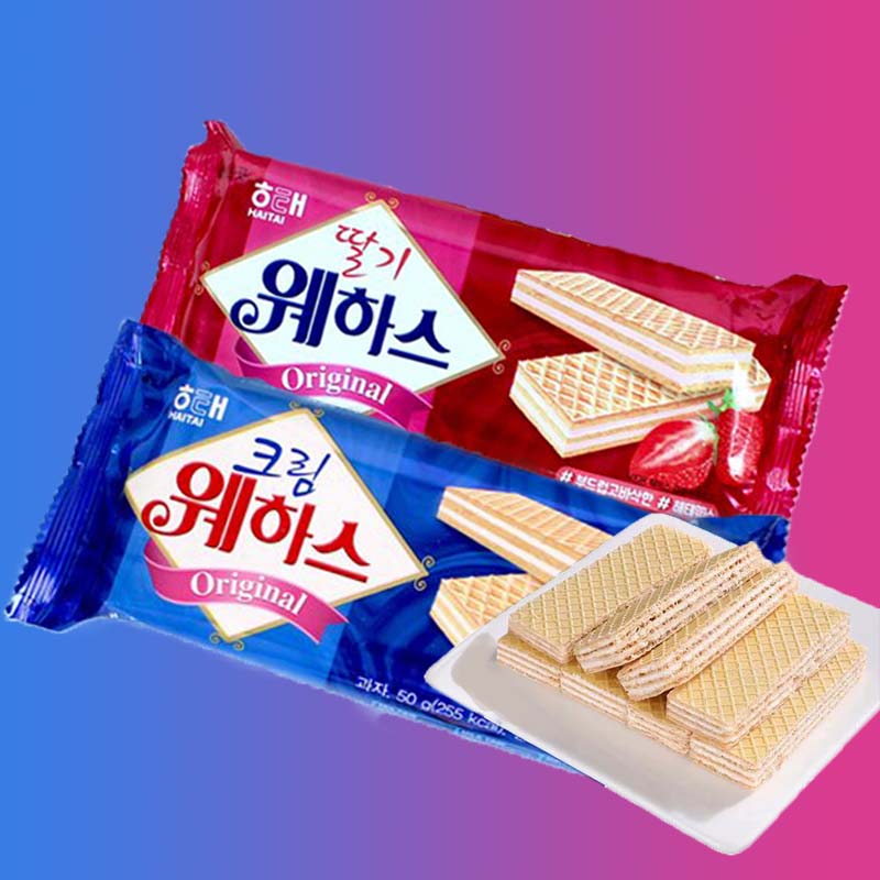 韩国进口海太草莓奶油威化夹心酥脆饼干休闲解馋小零食糕点下午茶