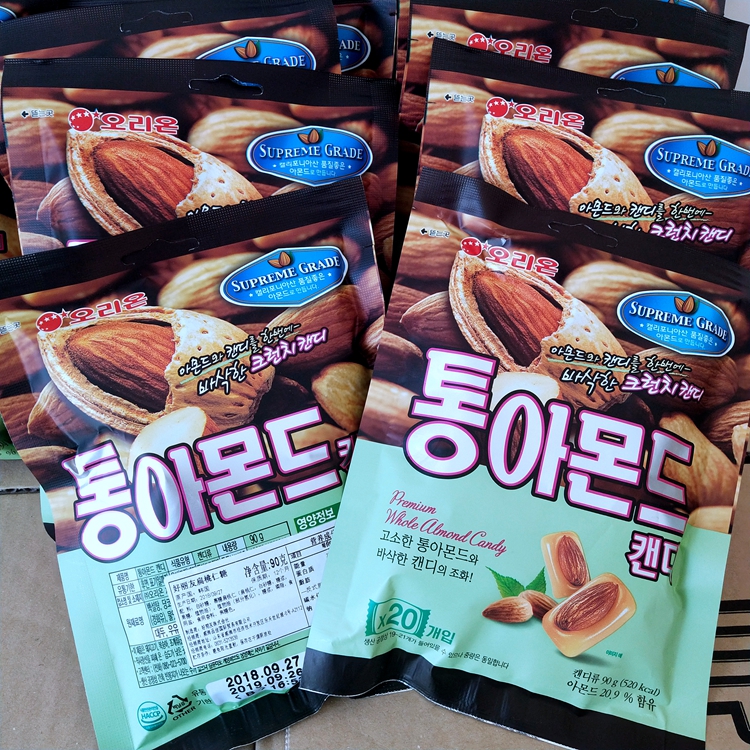 韩国进口糖果ORION好丽友扁桃仁糖90g 年货喜糖奶香硬糖果非杏仁