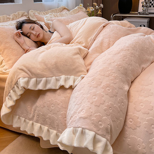 南通文汇萱纺织品有限公司2023双面加厚牛奶法兰绒床上四件套床单