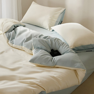 海门区静月庭纺织品厂简约100s新疆长绒棉加厚磨毛四件套床单