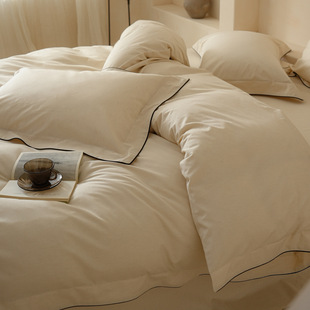 南通文汇萱纺织品有限公司高档复古棉麻亲肤透气四件套长绒棉亚麻