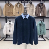 领针织衫 保暖休闲毛衣02TD004 男士 假两件衬衫 雅家 加绒加厚