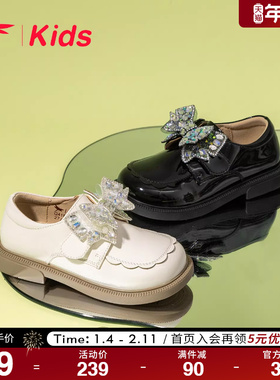 红蜻蜓女童鞋黑色皮鞋春夏新款儿童公主鞋子小女孩单鞋软底学院风