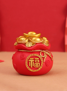 吉祥招财钱袋树脂小摆件
