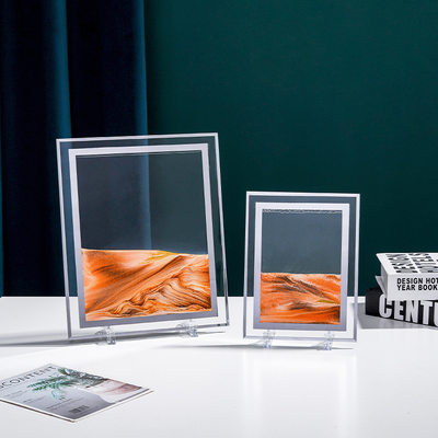 北欧简约3D流沙画沙漏玻璃摆件创意家居客厅办公桌面装饰摆设
