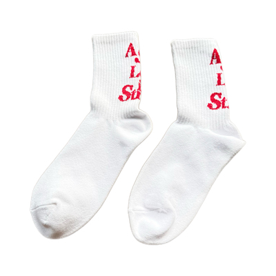 瑕疵春季字母百搭中筒运动袜