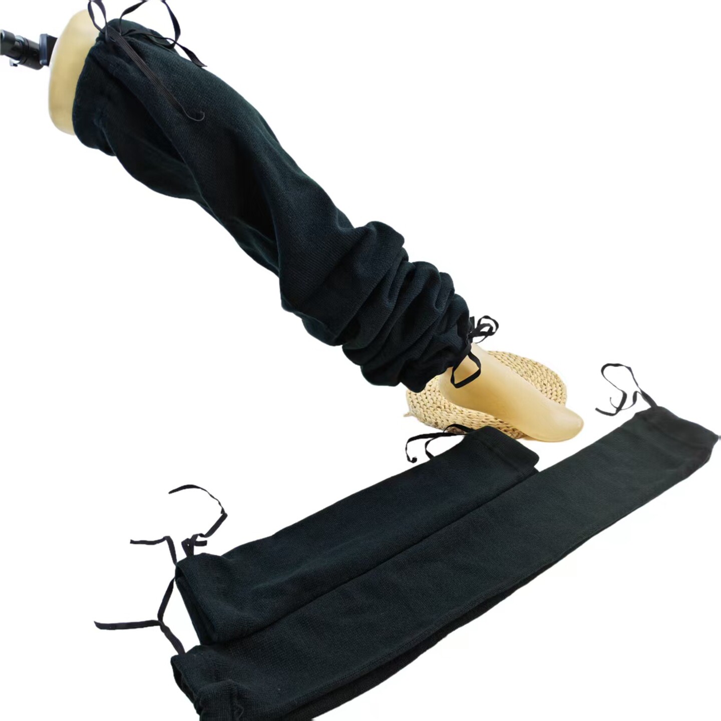 布袋腿套女堆堆超宽松加长加宽护膝绑带y2k辣妹朋克黑色袜套