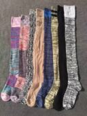 日系韩版 冬季 长筒过膝袜大线复古麻花高筒袜子百搭裙子长袜子女