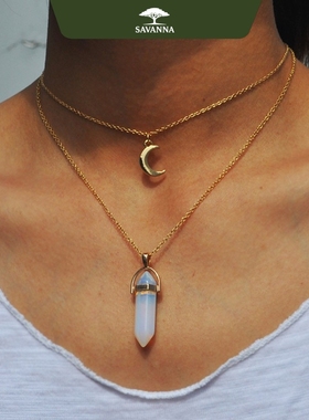 非洲风项链手工原石水晶贝壳项链