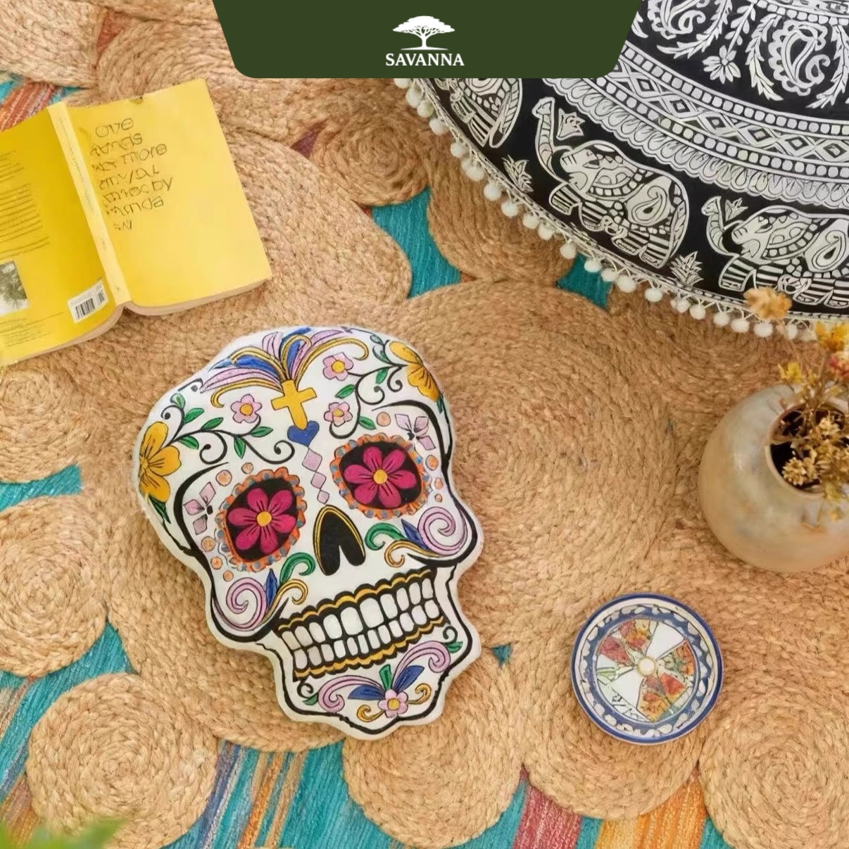 墨西哥亡灵节经典骷髅抱枕