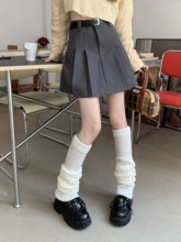 suseyiku 新款秋季显腿神器纯色百褶裙显瘦修身短裙A字裙送皮带