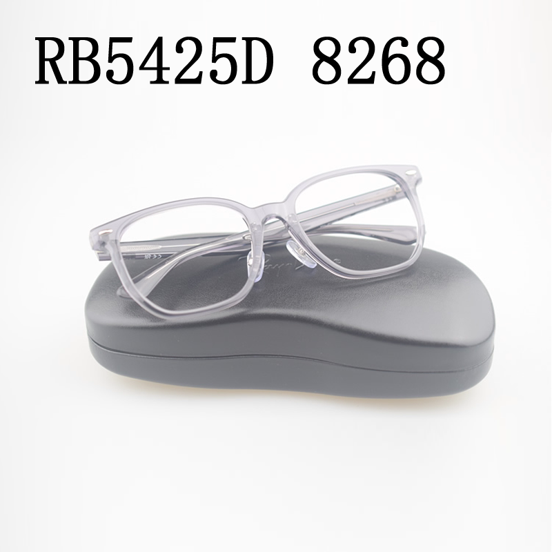 新款近视眼镜框架多边形RB5425D 8268灰色亚洲版高鼻托可配度数