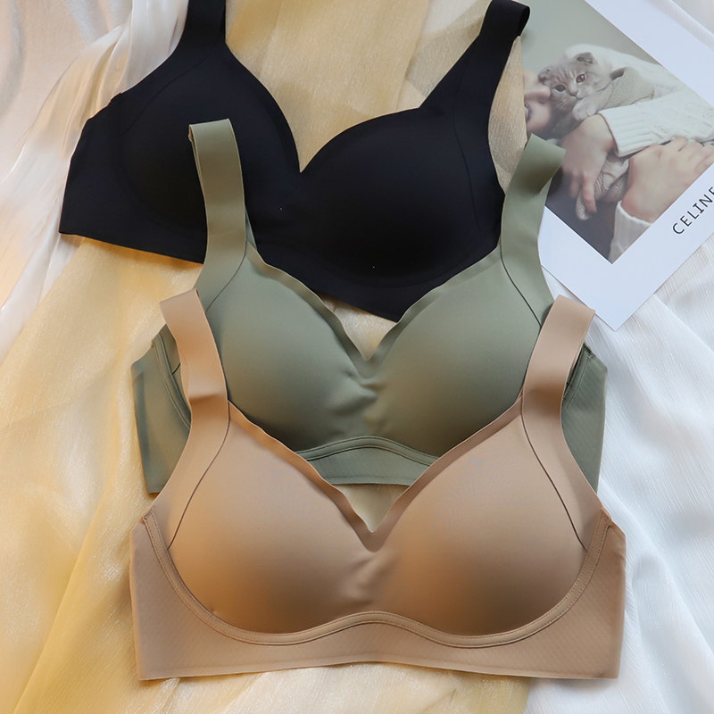 新款锦纶双肩带无钢圈背心式运动少女固定纯色夏季全罩杯舒适内衣