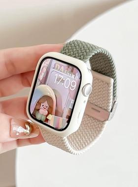 适用iwatch10苹果S9手表applewatch9S10弹力S8透气S7新款撞色磁吸