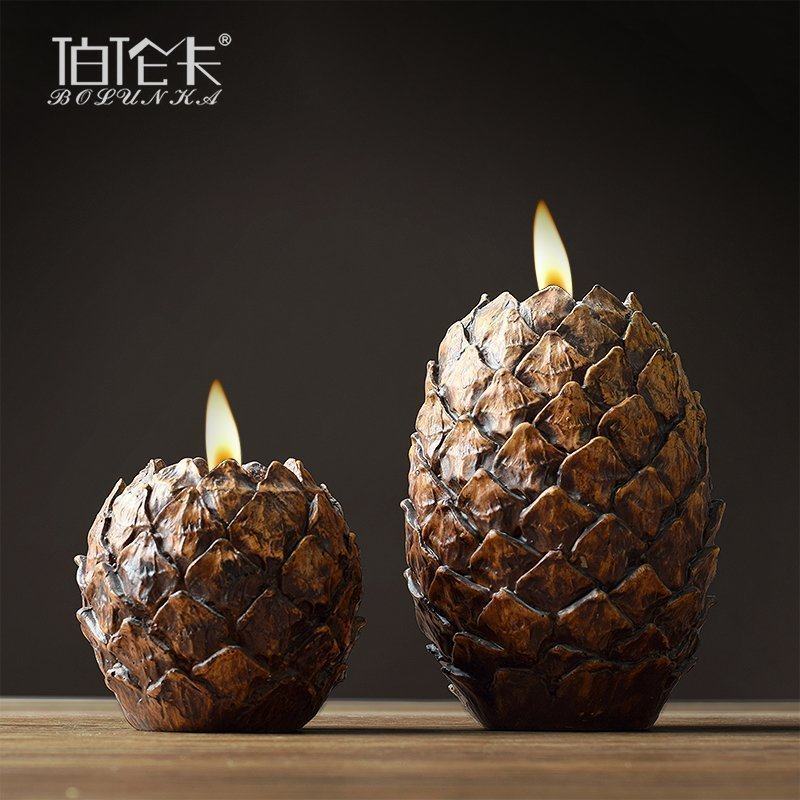北欧创意松果蜡烛台欧式家居客厅房间卧室装饰品摆件树脂工艺礼品|ruв категории Домашний быт, свеча/подсвечник, подсвечник - от Buy2taobao.com для оказания профессиональной услуги покупки агента Taobao