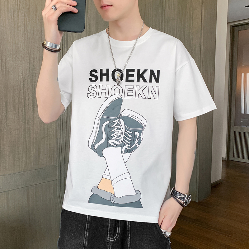 Cotton summer new short sleeve t-shirt men's summer casual round neck half sleeve T-shirt