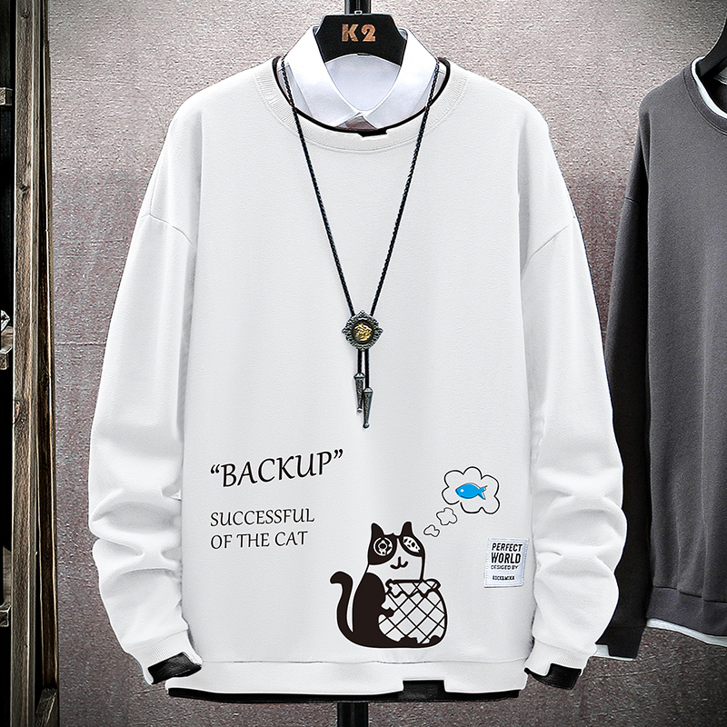 New men's cartoon round neck Pullover for spring