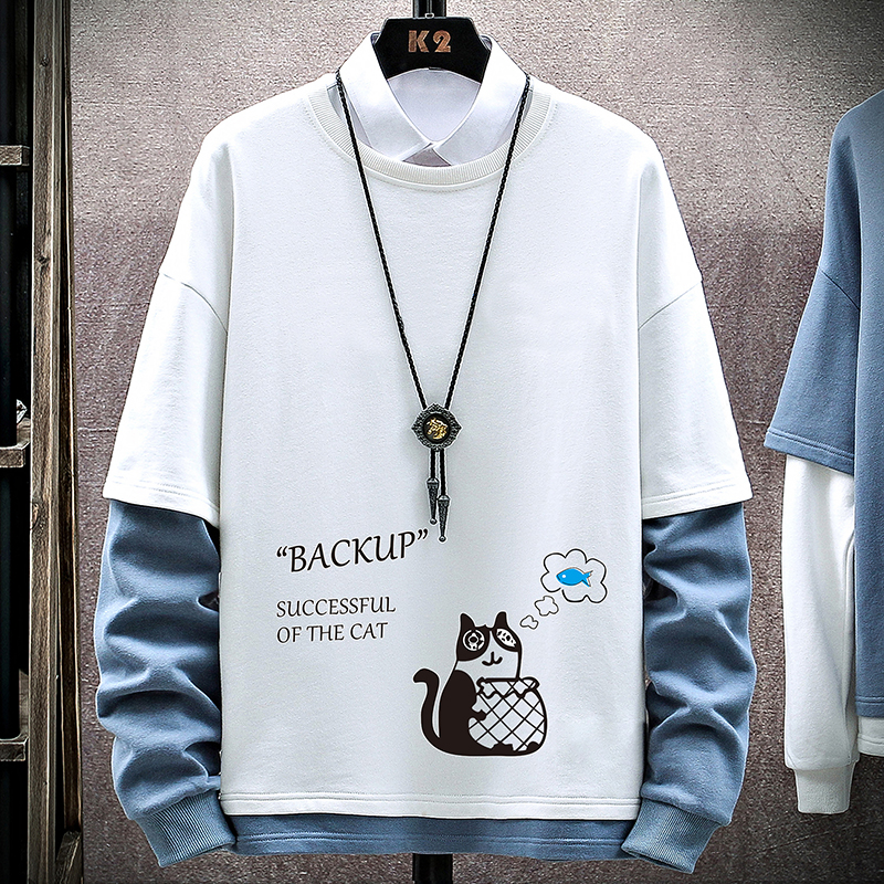 New men's cartoon round neck Pullover for spring