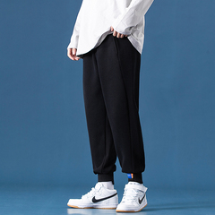 春秋季日系抽繩束腳運動褲子休閒寬鬆直筒衛褲