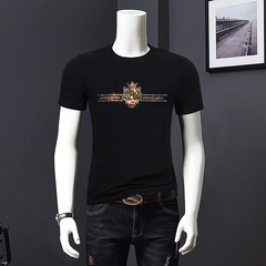 Men's laser hot brick short sleeve fashion brand T-Shirt Large Men's