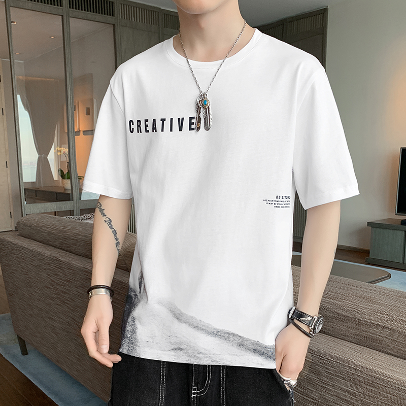 New cotton summer short sleeve men's T-shirt