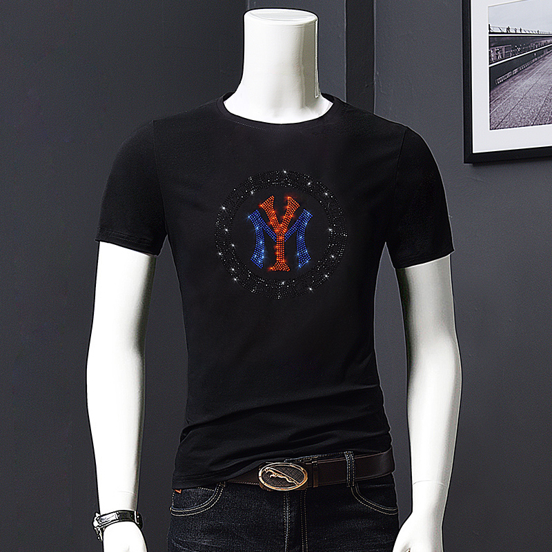 High quality men's hot brick short sleeve fashion brand T-Shirt Large Men's m-8xl