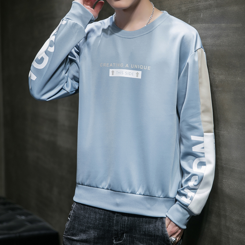 Corridor autumn men's new Pullover Sweater loose Crew Neck Long Sleeve T-Shirt