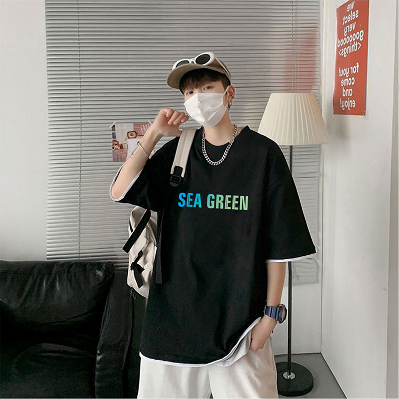 Hong Kong Style Japanese men's short sleeve t-shirt men's fashion brand summer men's half sleeve fashion