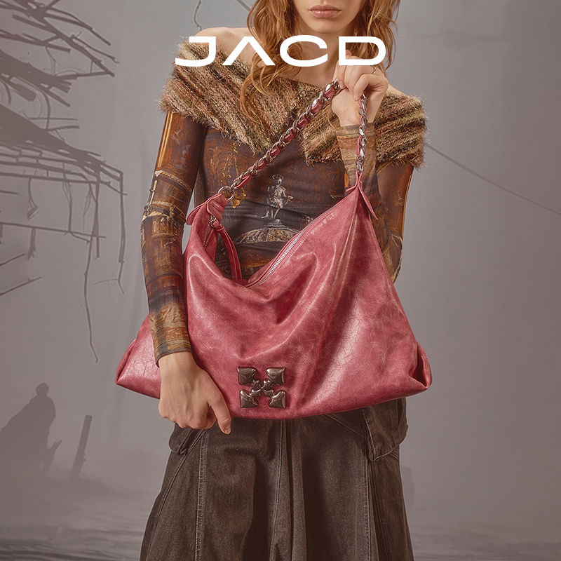 JACD【雪花包】红色托特包女大容量包包夏天大包通勤包斜挎包女包