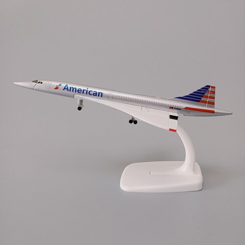 带轮子20cm美国航空 协和号 American 合金仿真飞机模型金属航模
