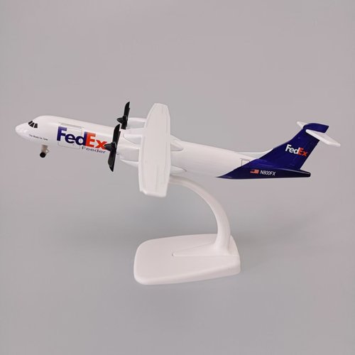 20cm联邦航空FEDEX ATR合金仿真飞机模型金属航模带轮子/螺旋桨