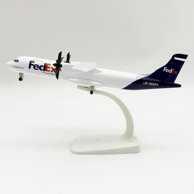 20cm联邦航空FEDEX ATR合金仿真飞机模型金属航模带轮子/螺旋桨