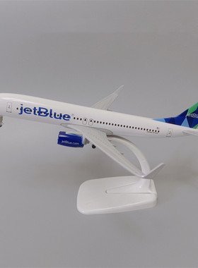 带轮子20cm美国捷蓝航空JET BLUE波音机B737合金仿真飞机模型金属